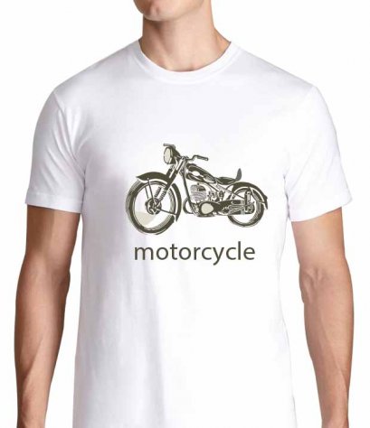 เสื้อยืดคอวีลาย Motorcycle T-shirt พร้อมสกรีนข้อความ